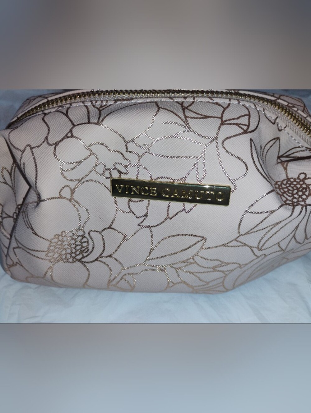 Vince Camuto Blush Pink Floral Cosmetic Bag - Picture 2 of 5